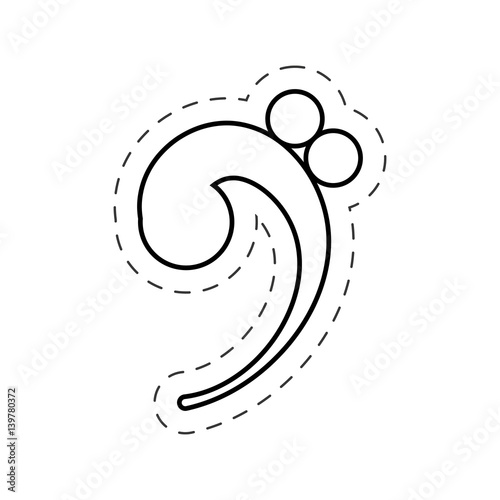 bass clef music cut line vector illustraiton eps 10