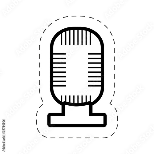 microphone music sound cut line vector illustraiton eps 10