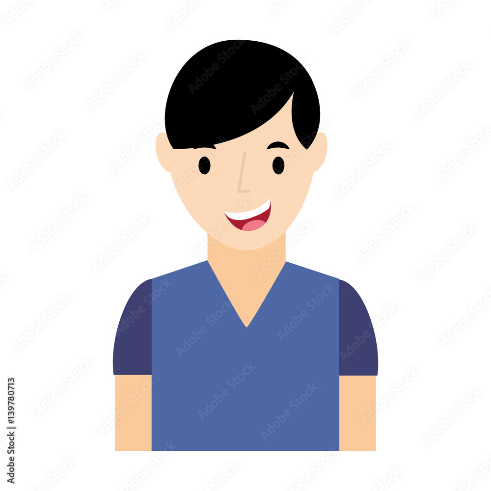 young man avatar character vector illustration design