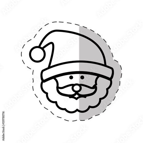 face santa claus cut line vector illustraiton eps 10