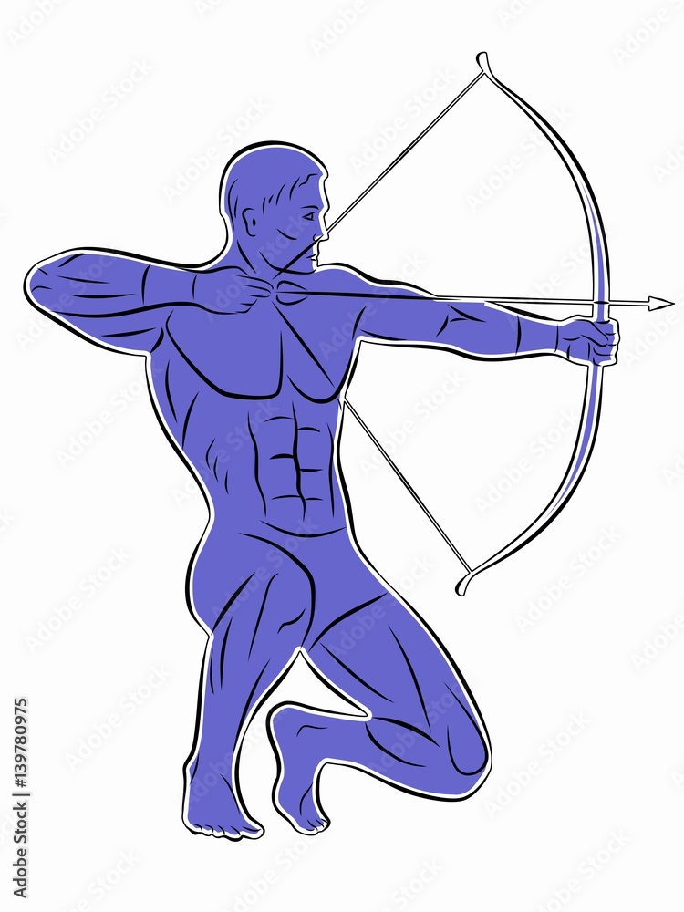Fototapeta premium archer silhouette, vector drawing