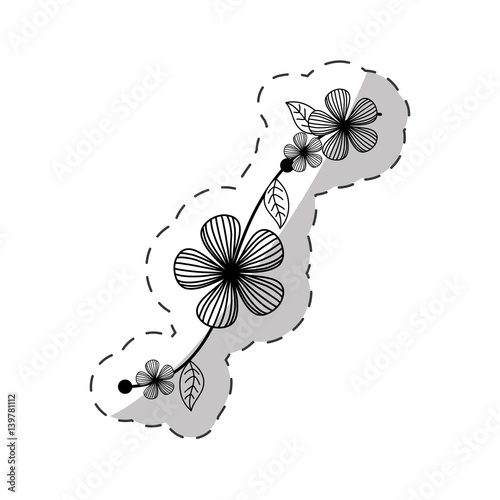 flowers decoration cut line vector illustraiton eps 10