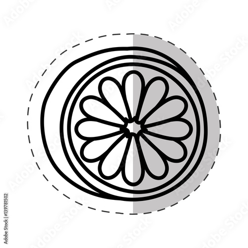 orange juicy fruit cut line vector illustraiton eps 10