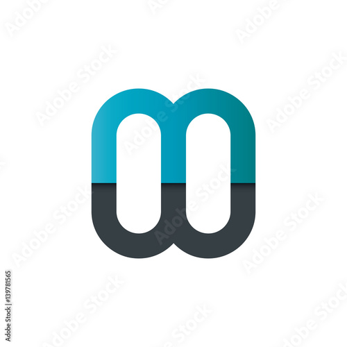 Initial Letter MW Rounded Lowercase Logo