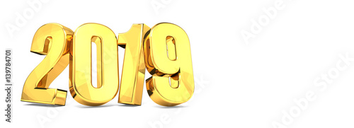 2019 golden 3d render symbol