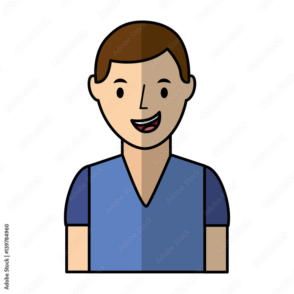 young man avatar character vector illustration design