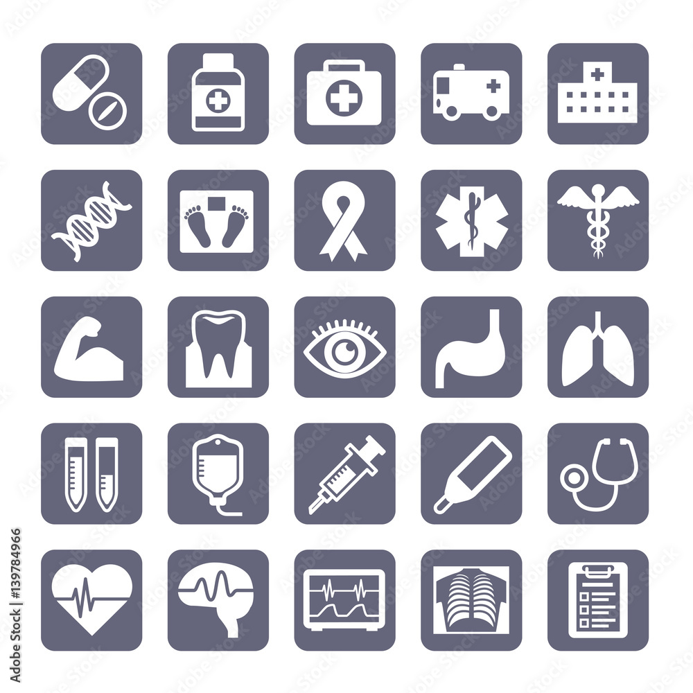 medical symbol icon set