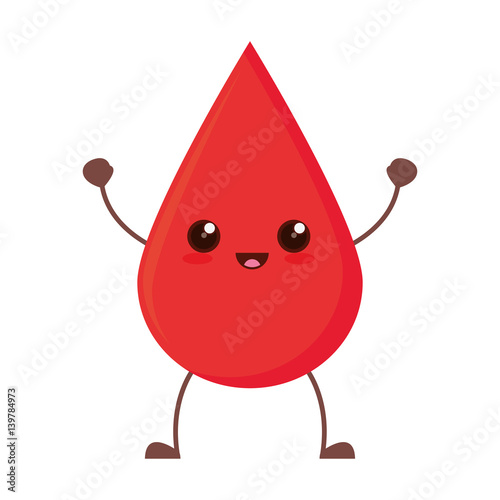 kawaii drop blood donation vector illustration eps 10