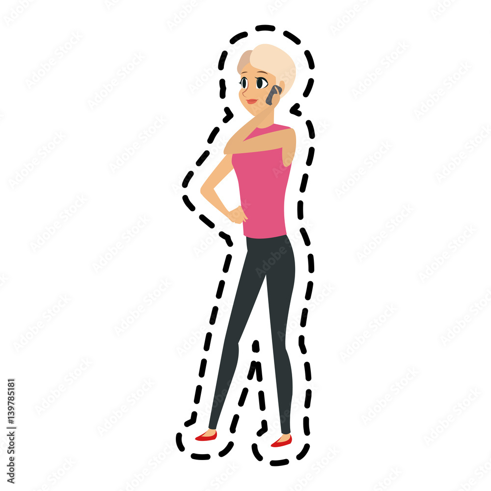 pretty young woman talking on the phone icon image vector illustration design pretty young woman talking on the phone icon image vector illustration design