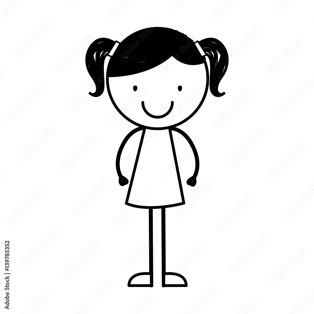 cute little girl drawing character vector illustration design cute little girl drawing character vector illustration design