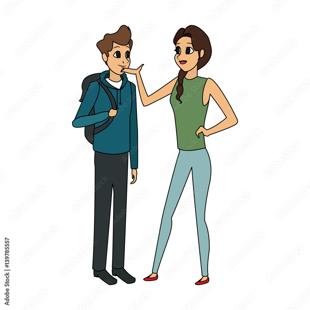young adults having a conversation icon image vector illustration design young adults having a conversation icon image vector illustration design