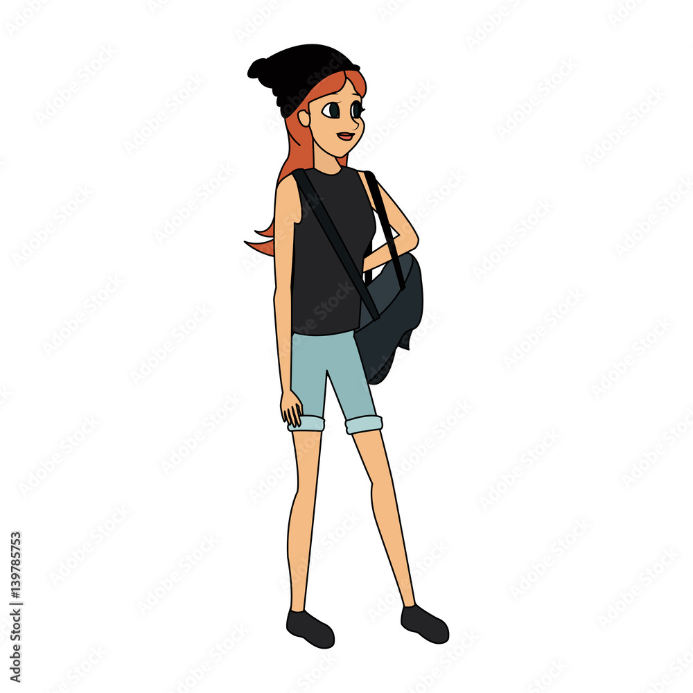 pretty young woman with beanie hat icon image vector illustration design pretty young woman with beanie hat icon image vector illustration design