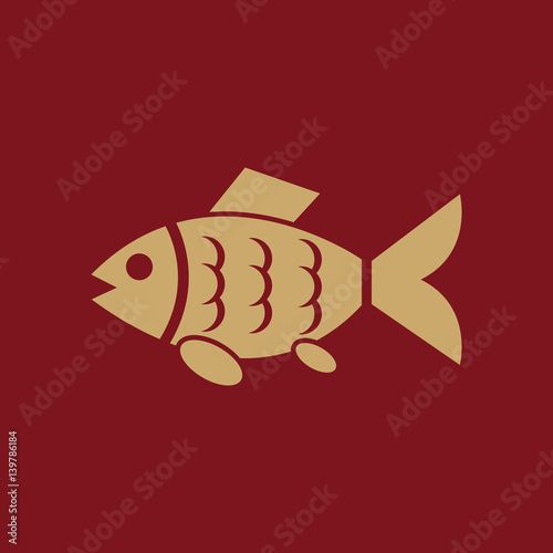 Fish icon. Fishing and angling, minnow symbol. Flat design. Stock - Vector illustration