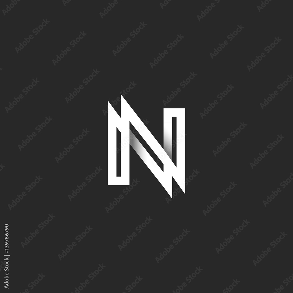 NL Monogram Shadow Shape Style Stock Vector - Illustration of graphic,  font: 227769730