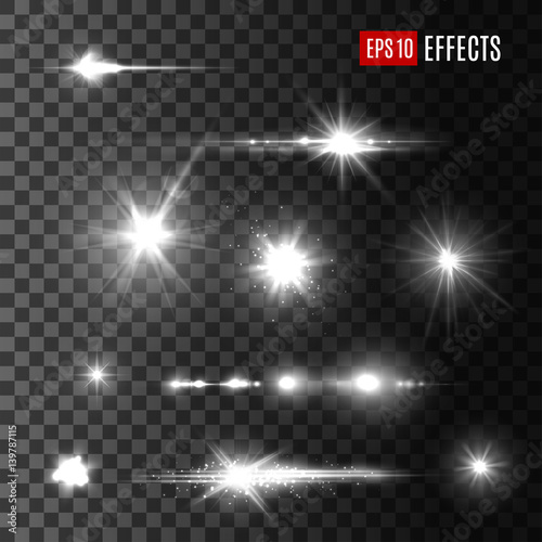 Stars shine light vector isolated icons