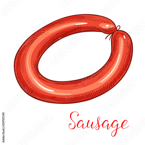 Sausage delicatessen vector isolated icon