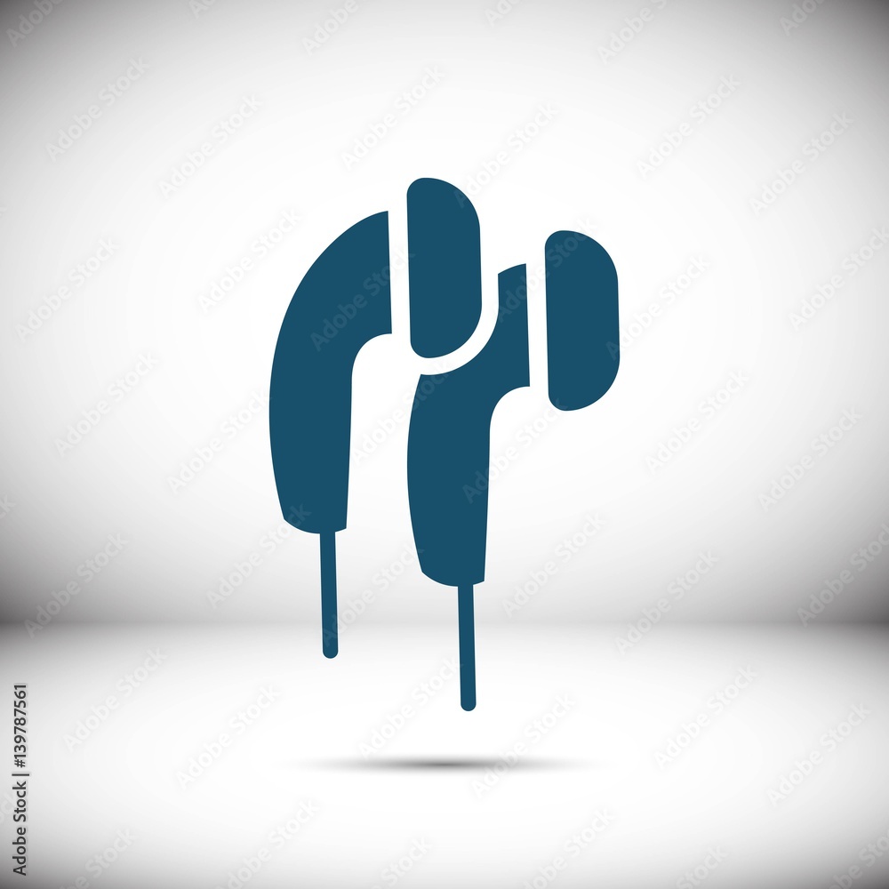 Headphones icon stock vector illustration flat design Headphones icon stock vector illustration flat design