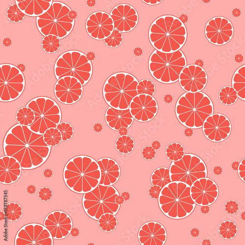 Set seamless backgrounds of citrus, vector.