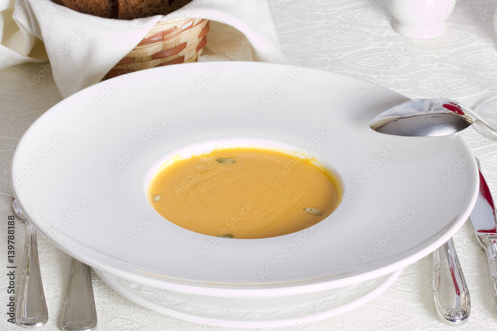 Pumpkin cream soup with seed Pumpkin cream soup with seed