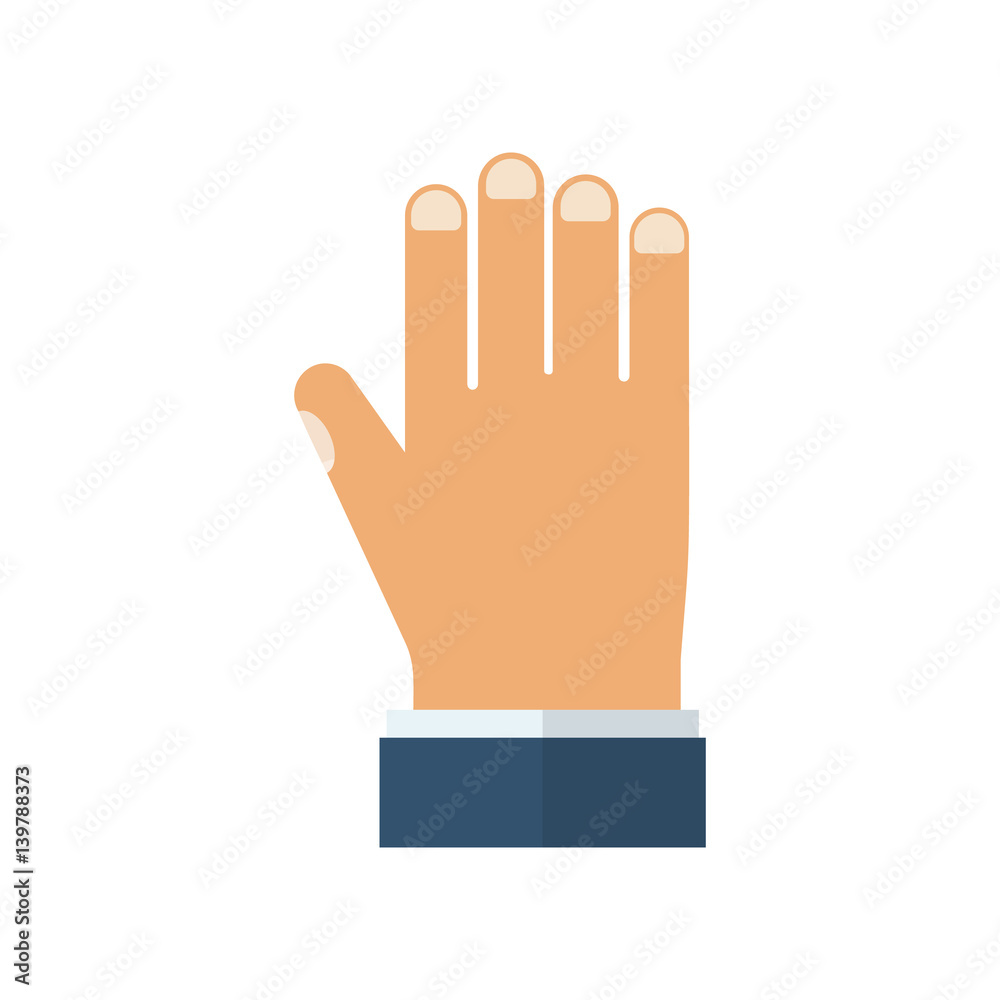 Man's hand in a business suit. Vector illustration flat style design. Isolated on white background. Front side.
Man's hand in a business suit. Vector illustration flat style design. Isolated on white background. Front side.