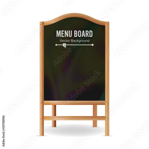 Menu Black Board Vector. Empty Chalkboard Blank Illustration