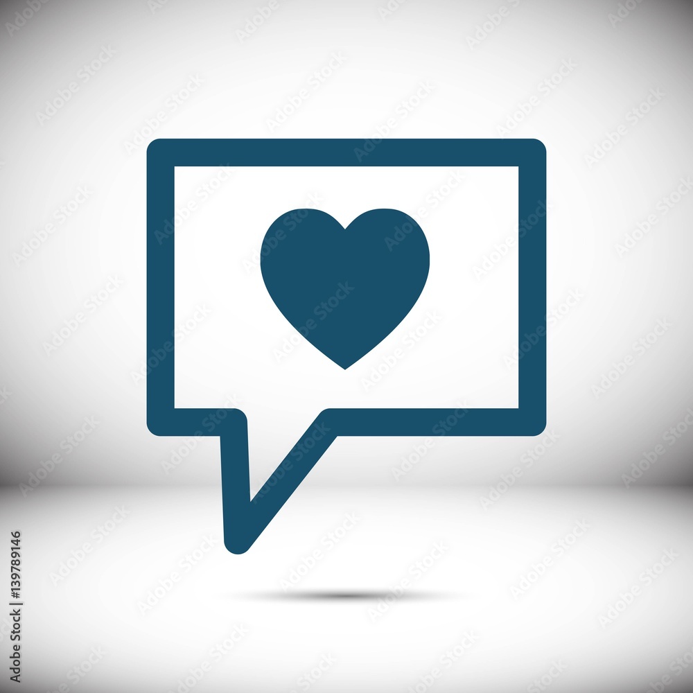 Speech Bubbles Icon. chat love pictogram stock vector illustration