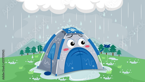 Mascot Tent Sad Rain