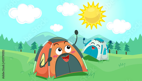 Mascot Tents Happy Sunny