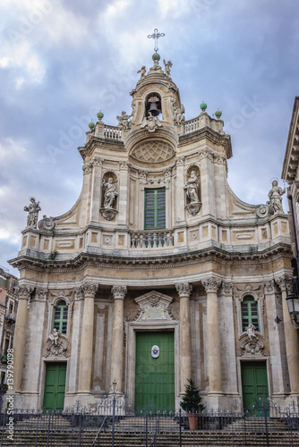 Basilica della Collegiata church in Catania  Sicily in Italy