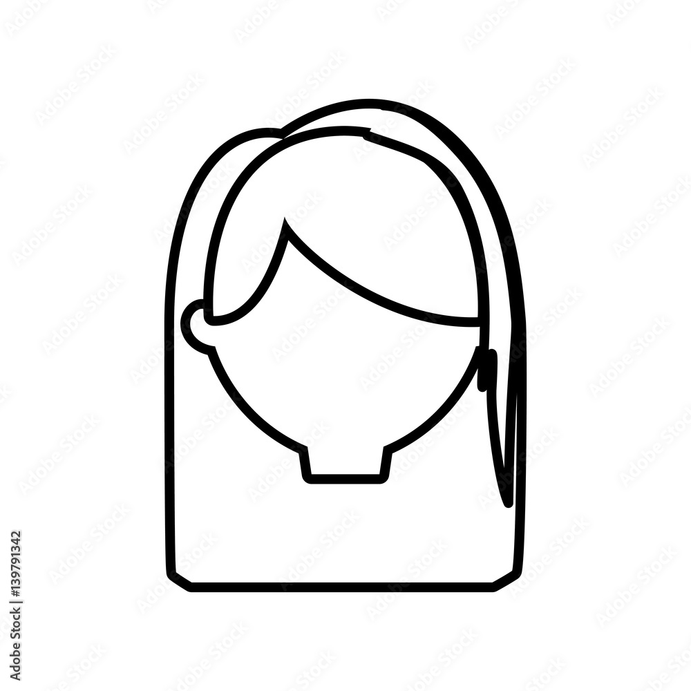 head female girl line vector illustration eps 10 head female girl line vector illustration eps 10