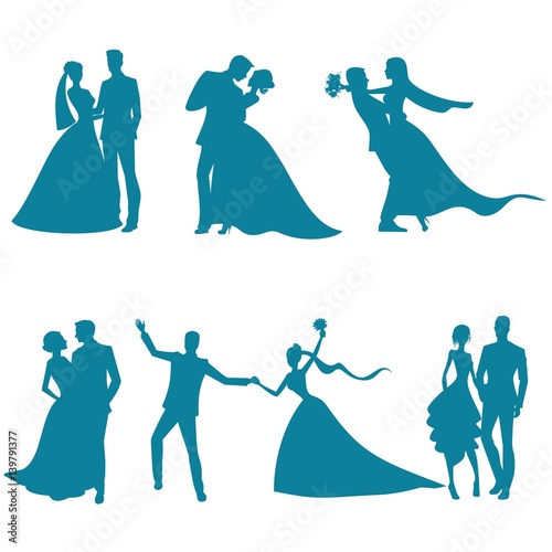 Bride and groom silhouettes