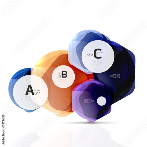 Free Download Glass color hexagons. Glossy plastic hexagon design with text - GFXLoad