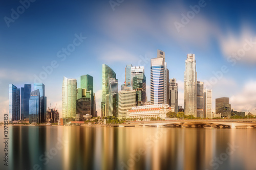 Singapore Skyline and view of Marina Bay