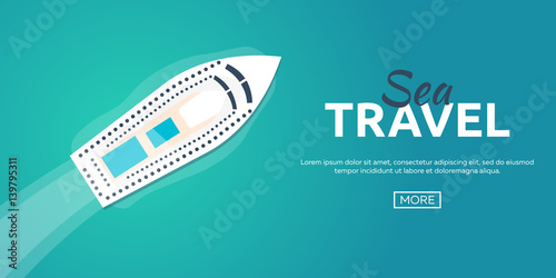 Best cruise. Colorful Travel to Paradise. Best cruise. Vector flat banner for your business.