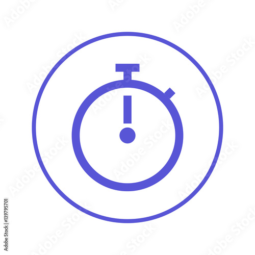Stopwatch chronometer circular line icon. Round sign. Flat style vector symbol