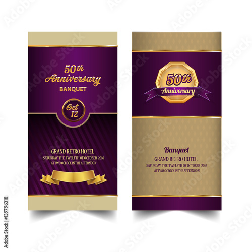 Anniversary ticket, banquet. Template