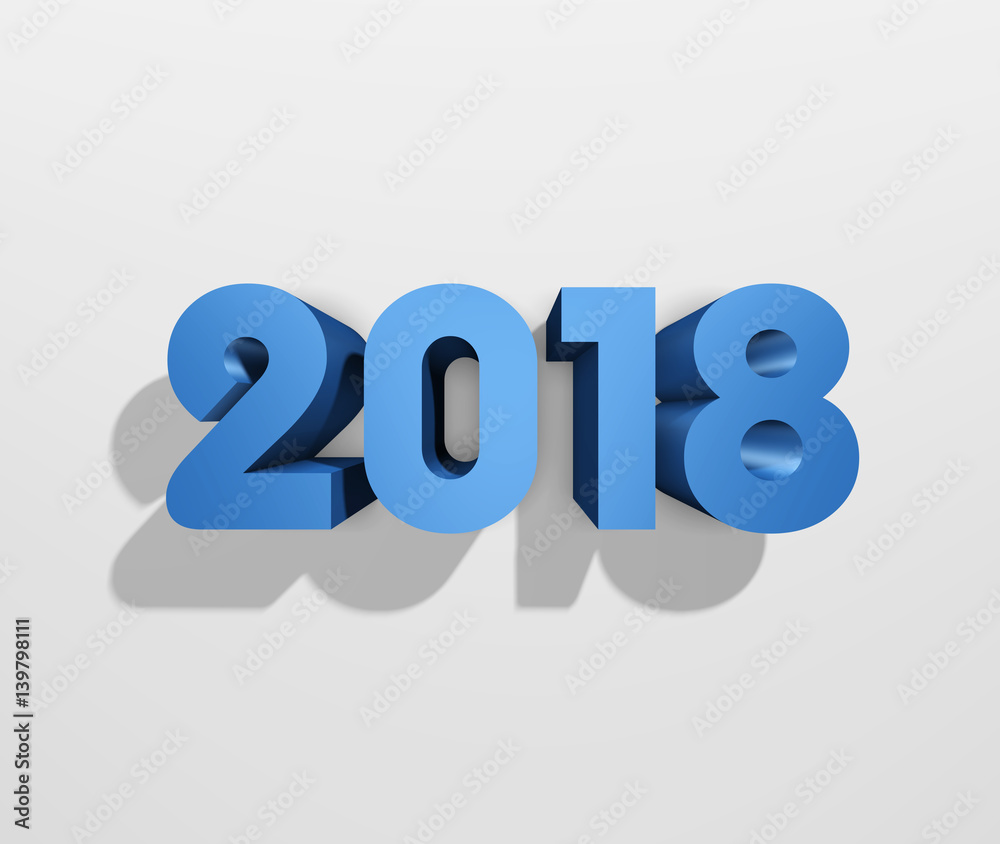 New Year 2018 - 3D Rendered Image New Year 2018 - 3D Rendered Image