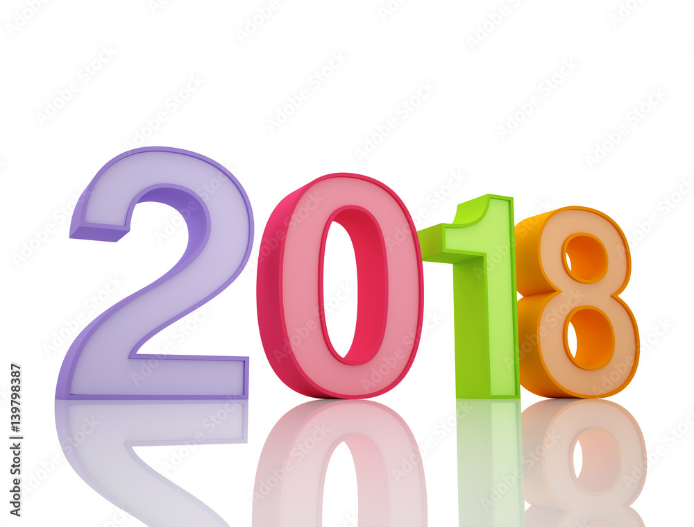 New Year 2018 - 3D Rendered Image New Year 2018 - 3D Rendered Image