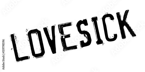 Lovesick rubber stamp. Grunge design with dust scratches. Effects can be easily removed for a clean, crisp look. Color is easily changed.