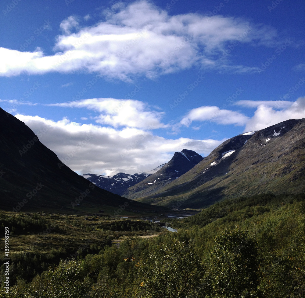 Fototapeta premium Giant stones in Norway along road 55