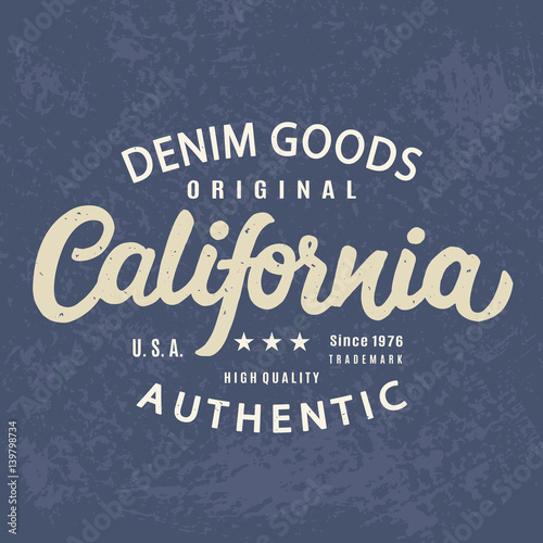 California Authentic T-shirt print retro design