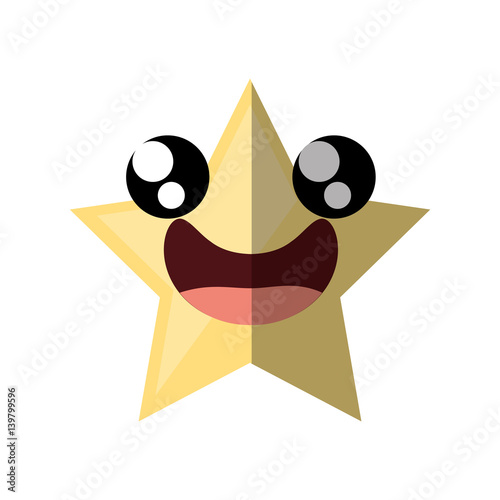 cartoon star ornament birthday shadow vector illustration eps 10