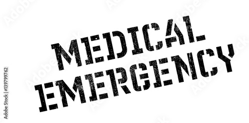 Medical Emergency rubber stamp. Grunge design with dust scratches. Effects can be easily removed for a clean, crisp look. Color is easily changed.