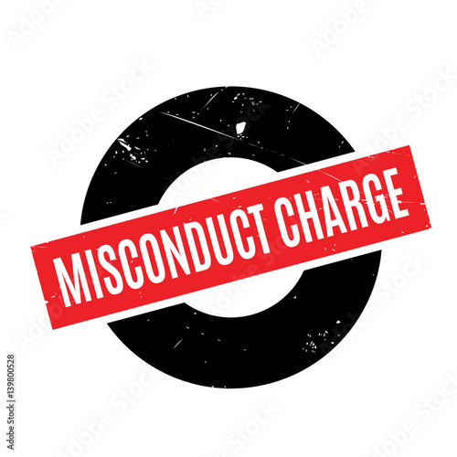 Misconduct Charge rubber stamp. Grunge design with dust scratches. Effects can be easily removed for a clean, crisp look. Color is easily changed.