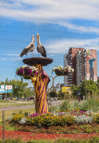 KIEV, UKRAINE: Small architectural form at the crossroads photo