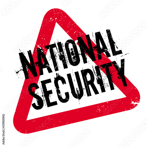 National Security rubber stamp. Grunge design with dust scratches. Effects can be easily removed for a clean, crisp look. Color is easily changed.