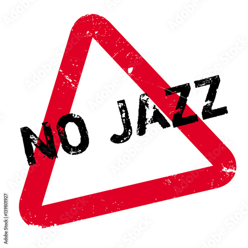 No Jazz rubber stamp. Grunge design with dust scratches. Effects can be easily removed for a clean, crisp look. Color is easily changed.