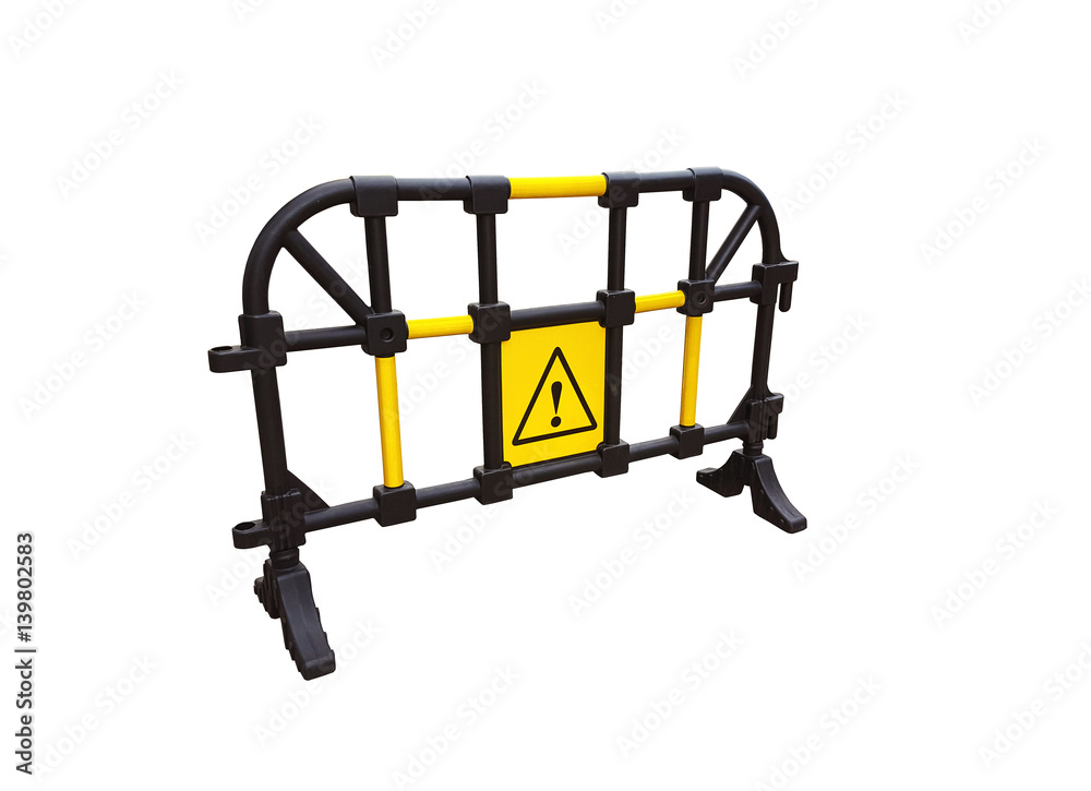 Yellow and black Plastic traffic barriers. Yellow and black Plastic traffic barriers.