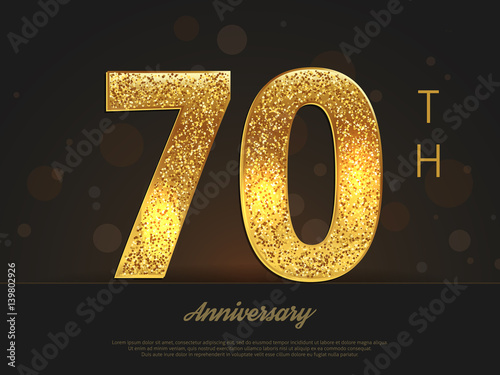 70th anniversary decorated greeting/invitation card template.