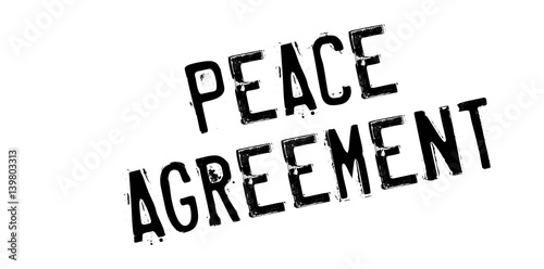 Peace Agreement rubber stamp. Grunge design with dust scratches. Effects can be easily removed for a clean, crisp look. Color is easily changed.